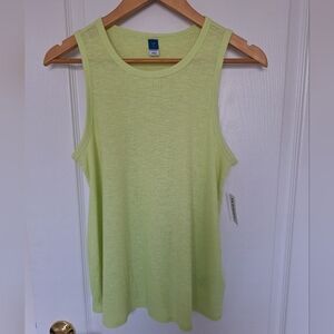 NWT Old Navy Ribbed neon yellow chartreuse tank top small fits medium